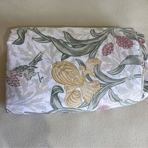 William Morris Floral Duvet Cover Set in Cream and Green iris bird NWOT